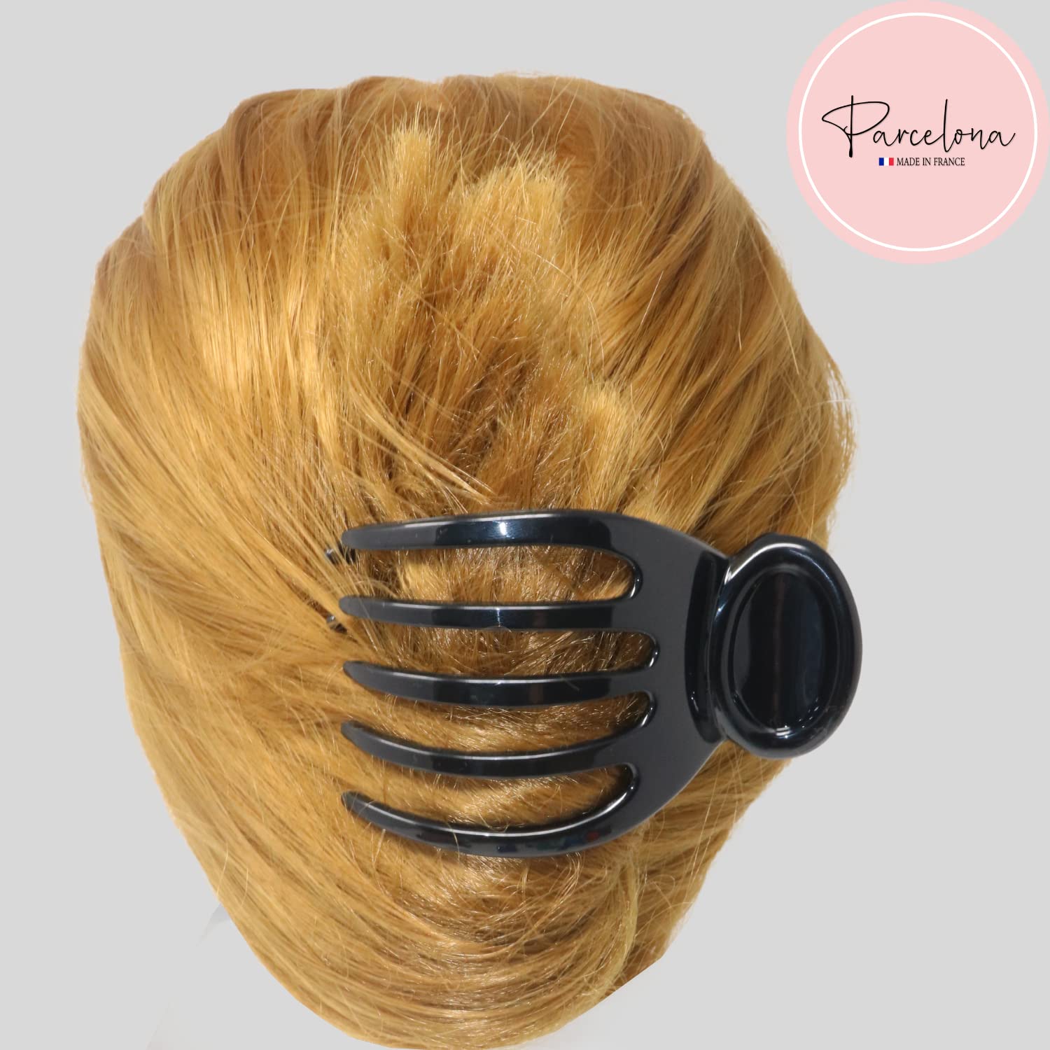 Parcelona French Basic Curved Paw Medium Cellulose Yoga Hair Claw for Women