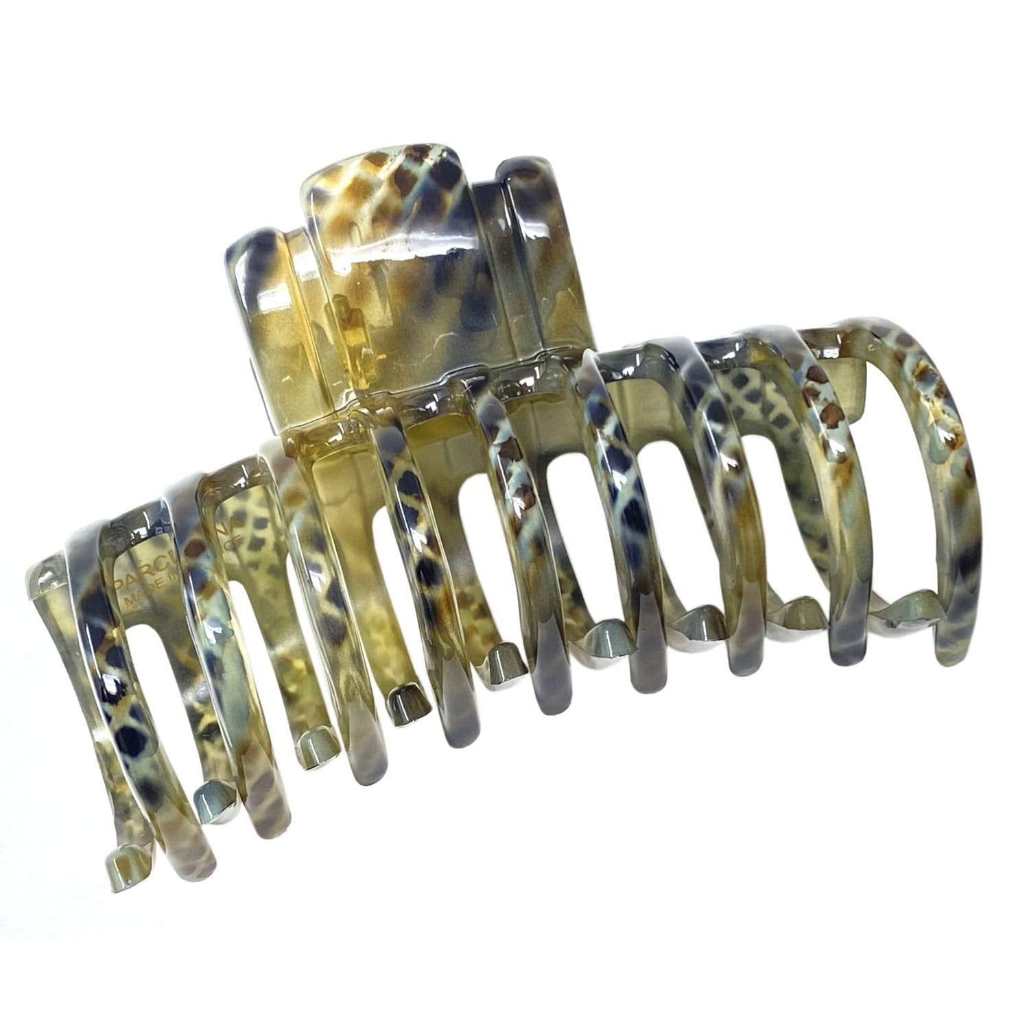 Parcelona French Narrow Tubular Python Finish Large 3 3/4” Good Grip Hair Claw