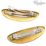 Parcelona French Oval Large 4" Celluloid Automatic Hair Barrette for Women