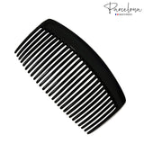 Parcelona French Glossy Black Large Celluloid 27 Teeth Hair Side Comb