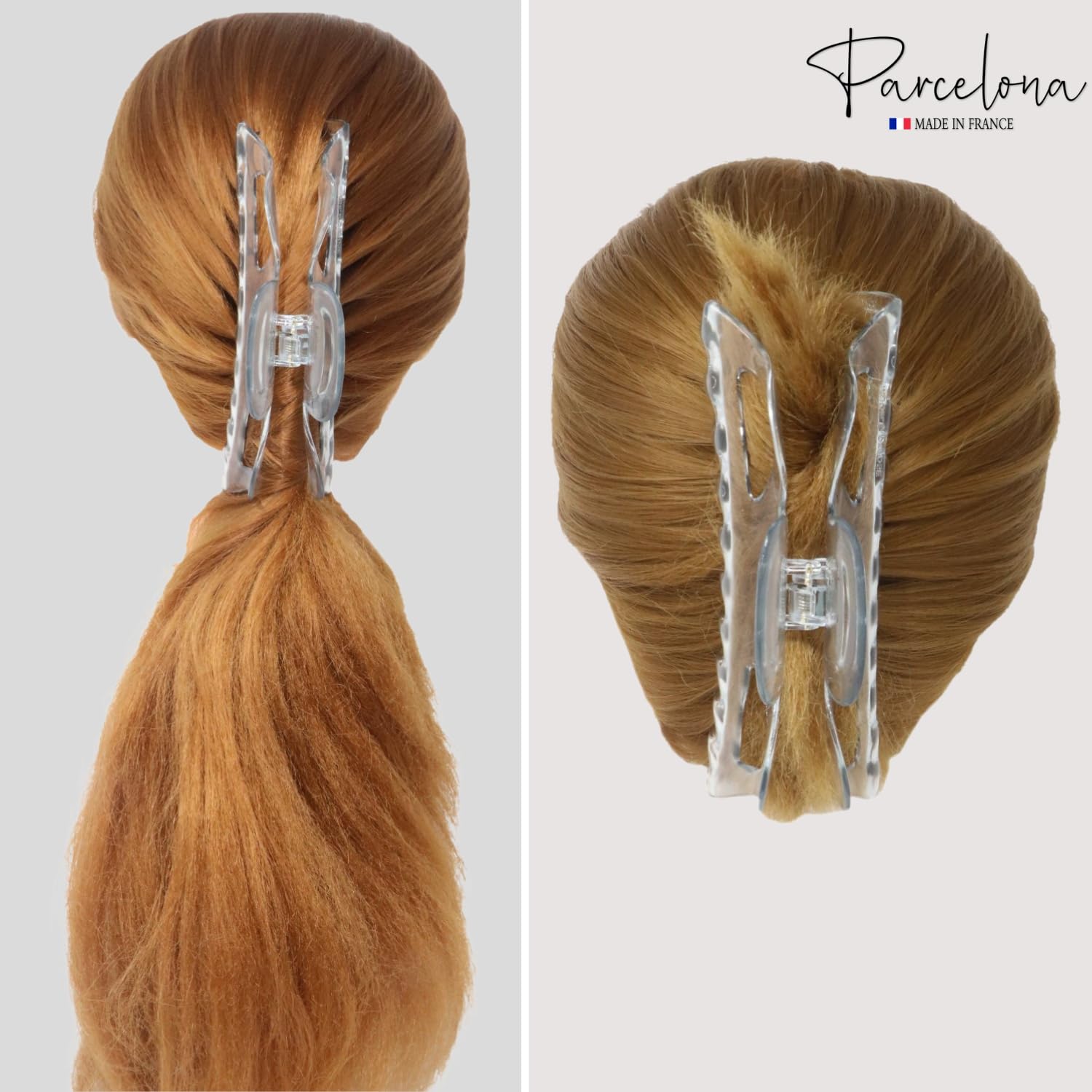 Parcelona French Classic Jumbo Large 5 1/2" Cellulose Hair Claw Clip for Women