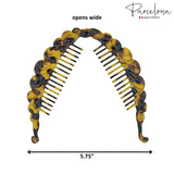 Parcelona French Swirl Fish Large 6" Celluloid Banana Hair Clip for Women