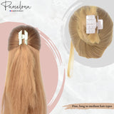 Parcelona French Checkered Small Celluloid Jaw Hair Claw Clamps for Women(2 Pcs)