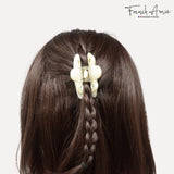 French Amie Flower Bloom 3" Handmade Celluloid No Slip Grip Hair Claw Clip