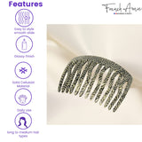 French Amie Fab 13 Teeth Medium Handmade Celluloid Side Hair Comb for Women