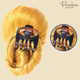 Parcelona French Curvy Oval Paw Medium Cellulose Hair Claw for Women and girls