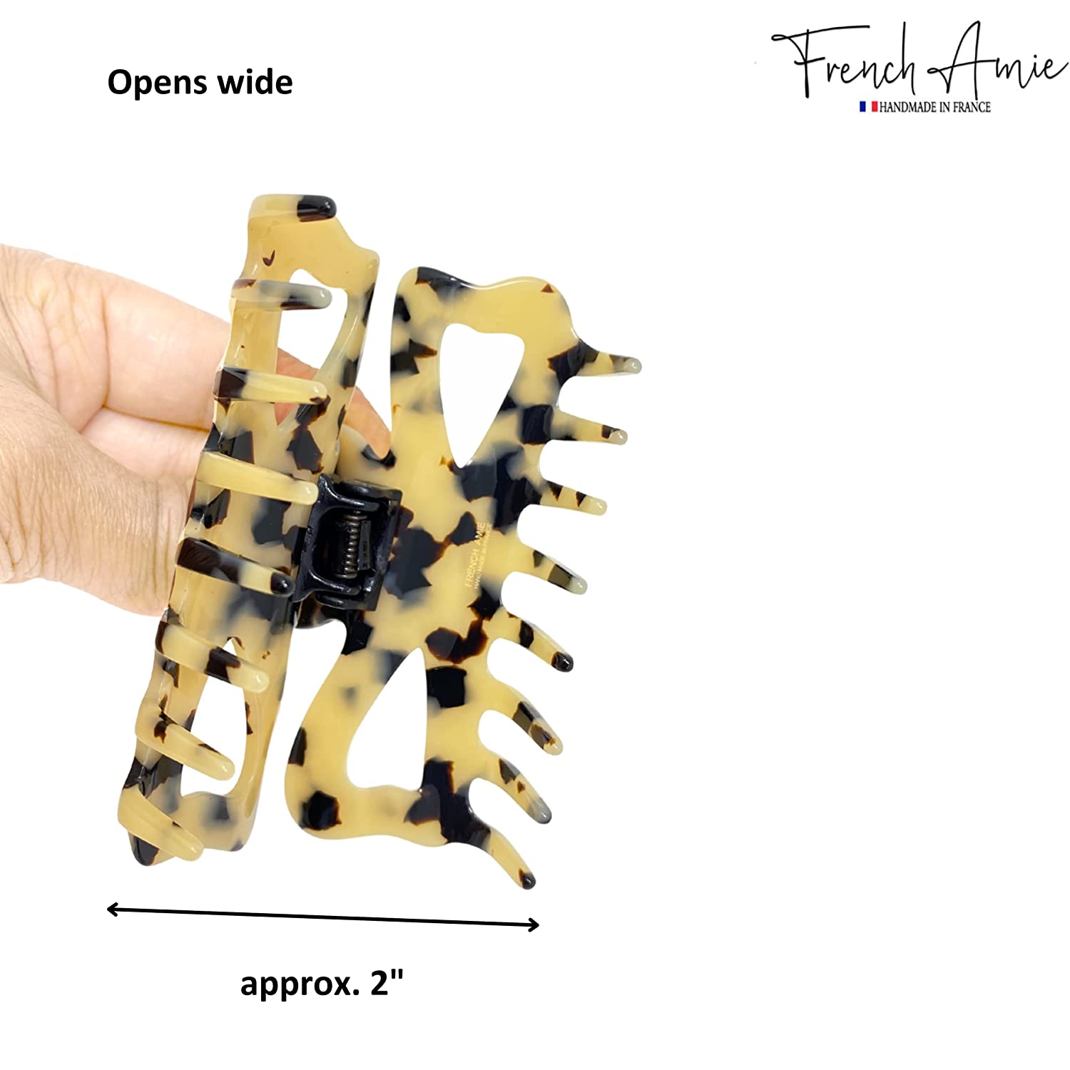 French Amie Large Butterfly 3.5" Handmade Cellulose Acetate Hair Claw for Women