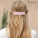 French Amie Medium Fine Wide Rectangular Handmade Hair Barrette for Women