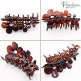 Parcelona French Flower Medium Tortoise Shell Jaw Hair Claw Clamp