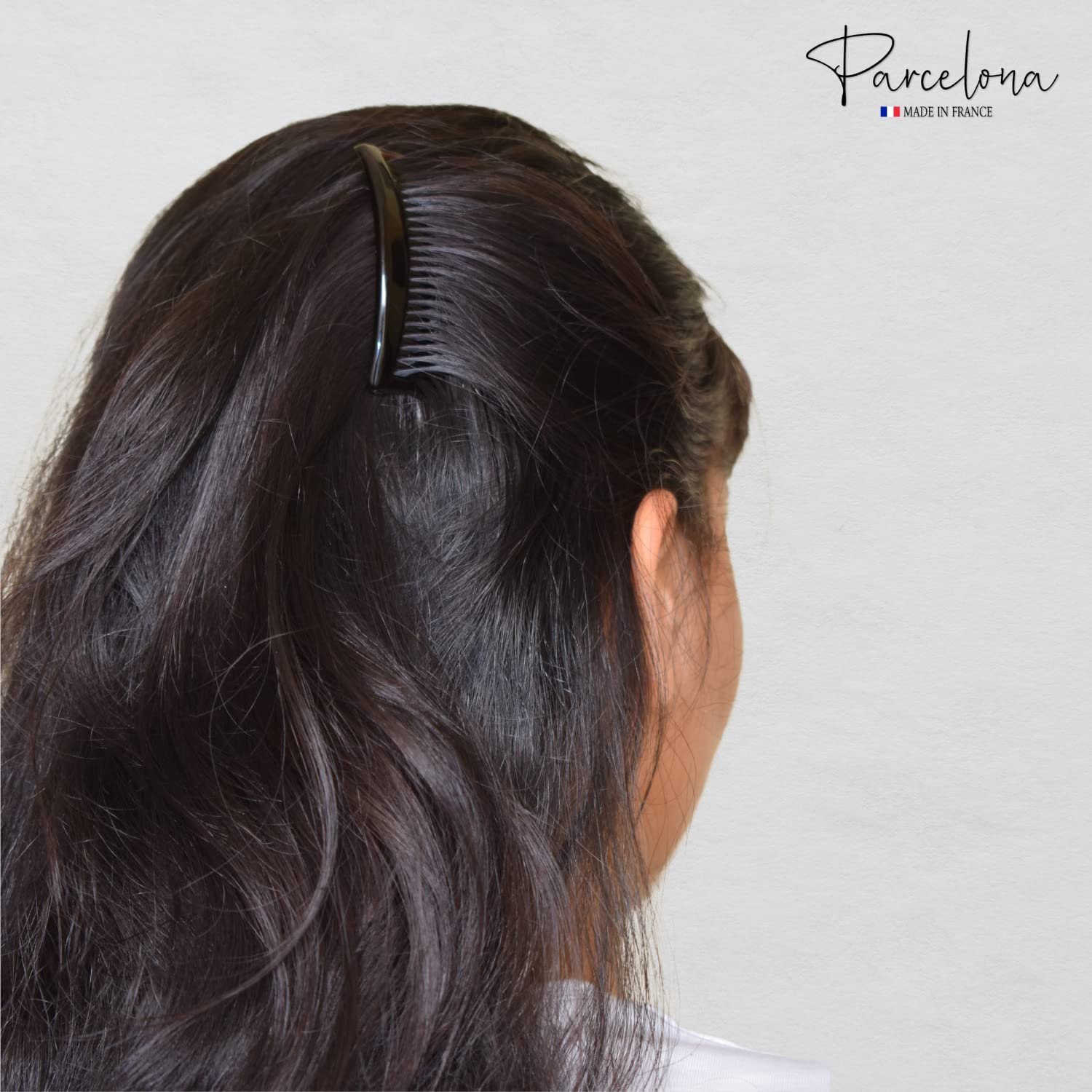 Parcelona French Zig Zag Small Cellulose Acetate 23 Teeth Side Hair Combs(2 Pcs)