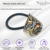 French Amie Curve Oval Celluloid Handmade Ponytail Elastic Hair Tie for Women