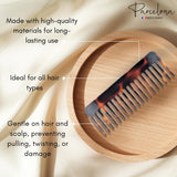 Parcelona French Wide Detangle Large Celluloid Hair Comb for Women and Girls