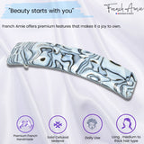 French Amie Long Rectangle Handmade Large Hair Barrette Clip for Women N Girls
