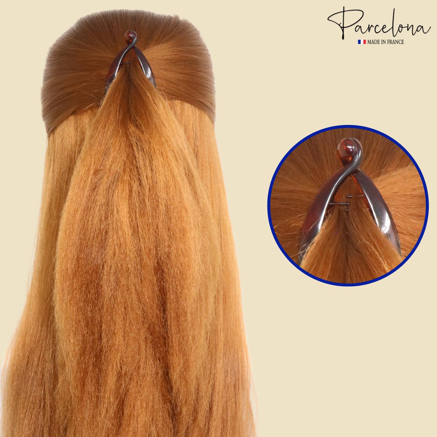 Parcelona French Effortless Mini Small Cellulose Banana Hair Clips(2 Pcs)