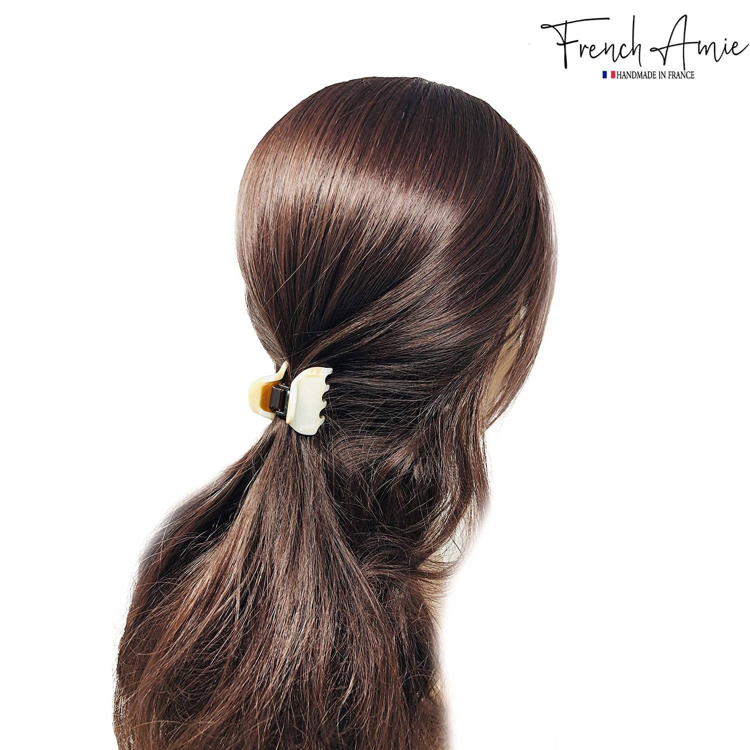 French Amie Belle 1 1/2" Mini Handmade Hair Claw French Acetate Jaw Clip for Women