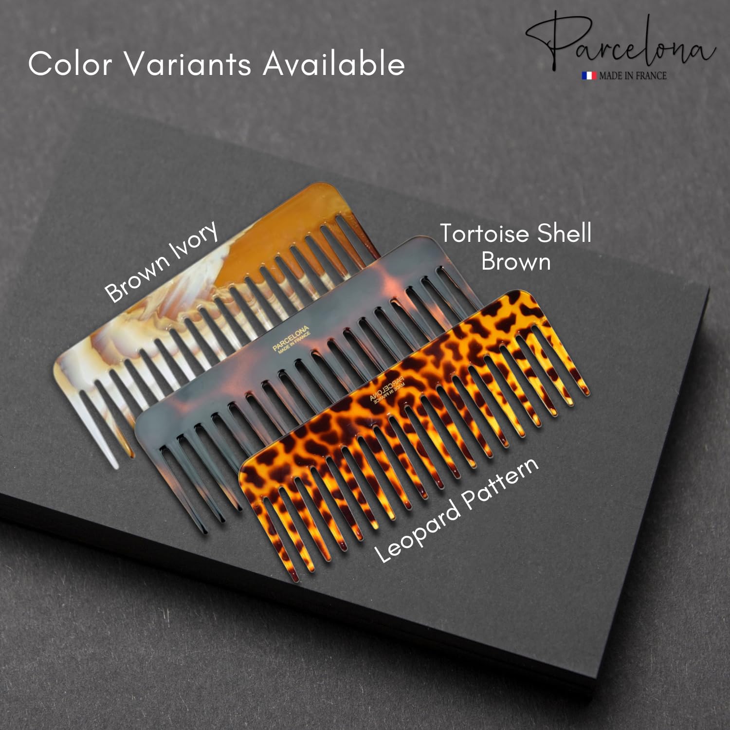 Parcelona French Wide Detangle Large Cellulose Hair Comb for Women and Girls