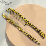 Parcelona French Leopard Print Large Brush Hair Combs for Women & Girls