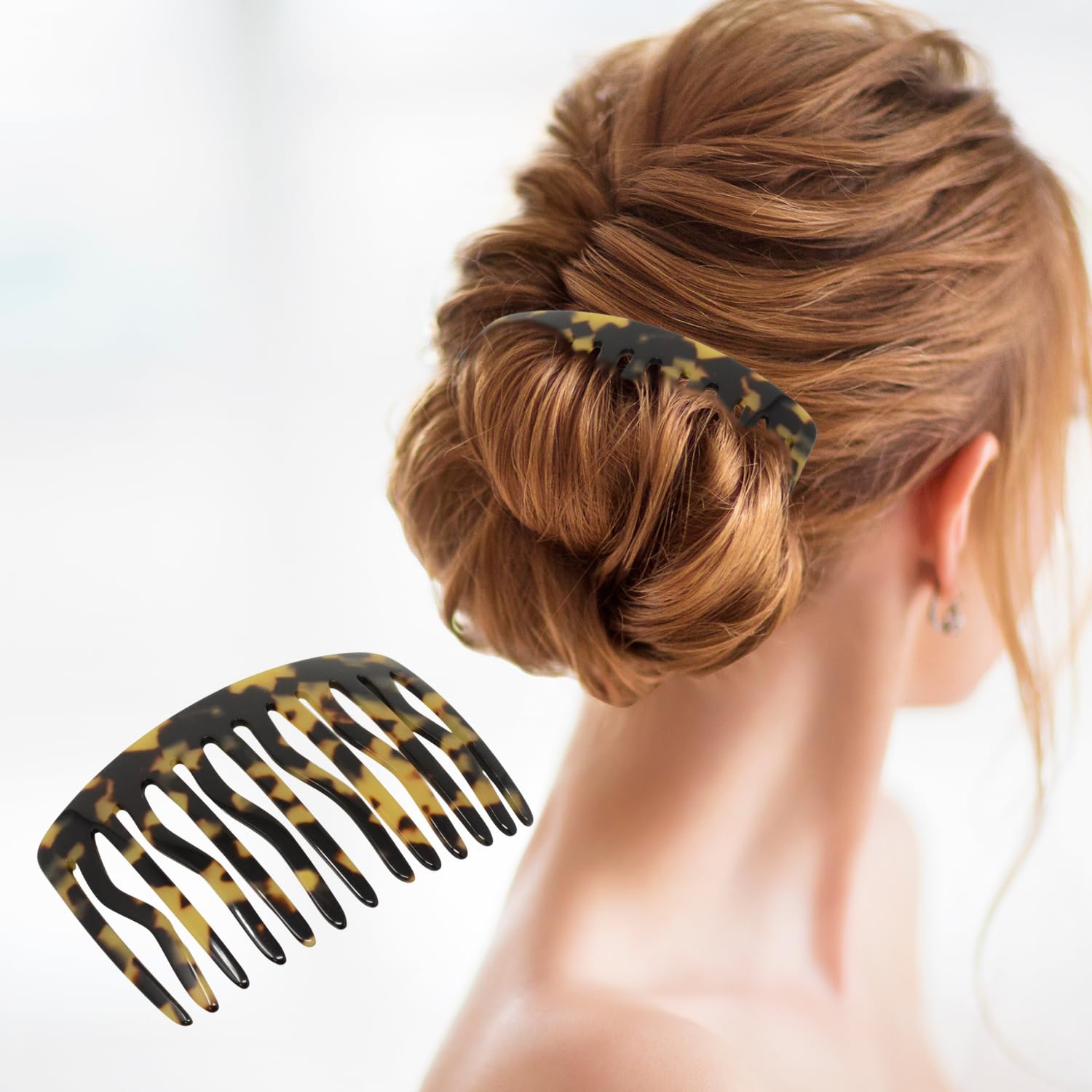 French Amie Fab 13 Teeth Medium Handmade Celluloid Side Hair Comb for Women
