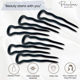 Parcelona French Mystic Large Celluloid Hair Pins for Women & Girls(6Pcs)