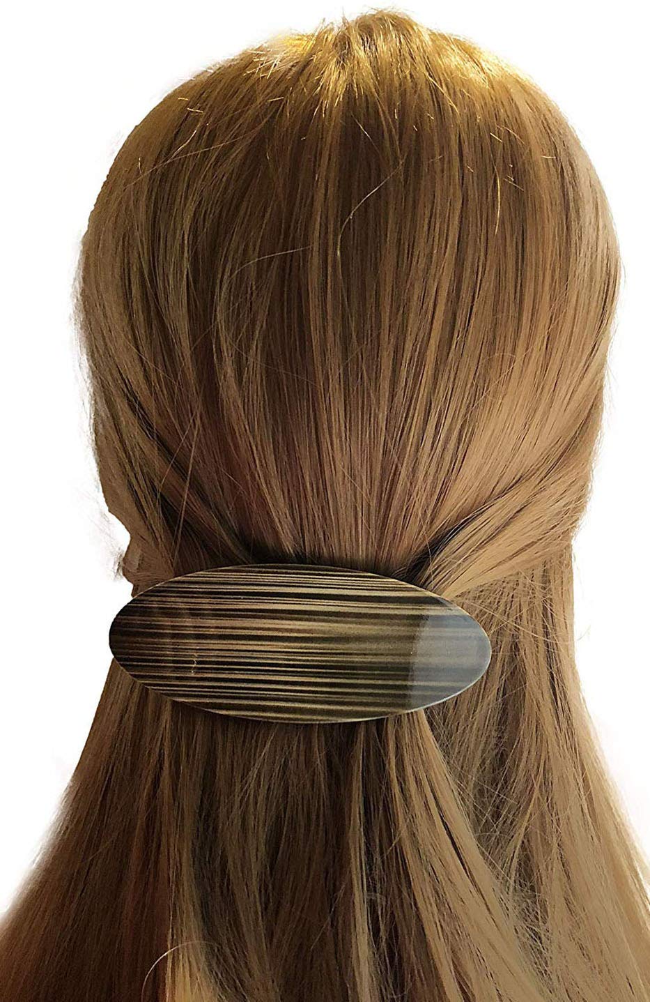 Parcelona French Oval Large 4" Cellulose Automatic Hair Barrette for Women