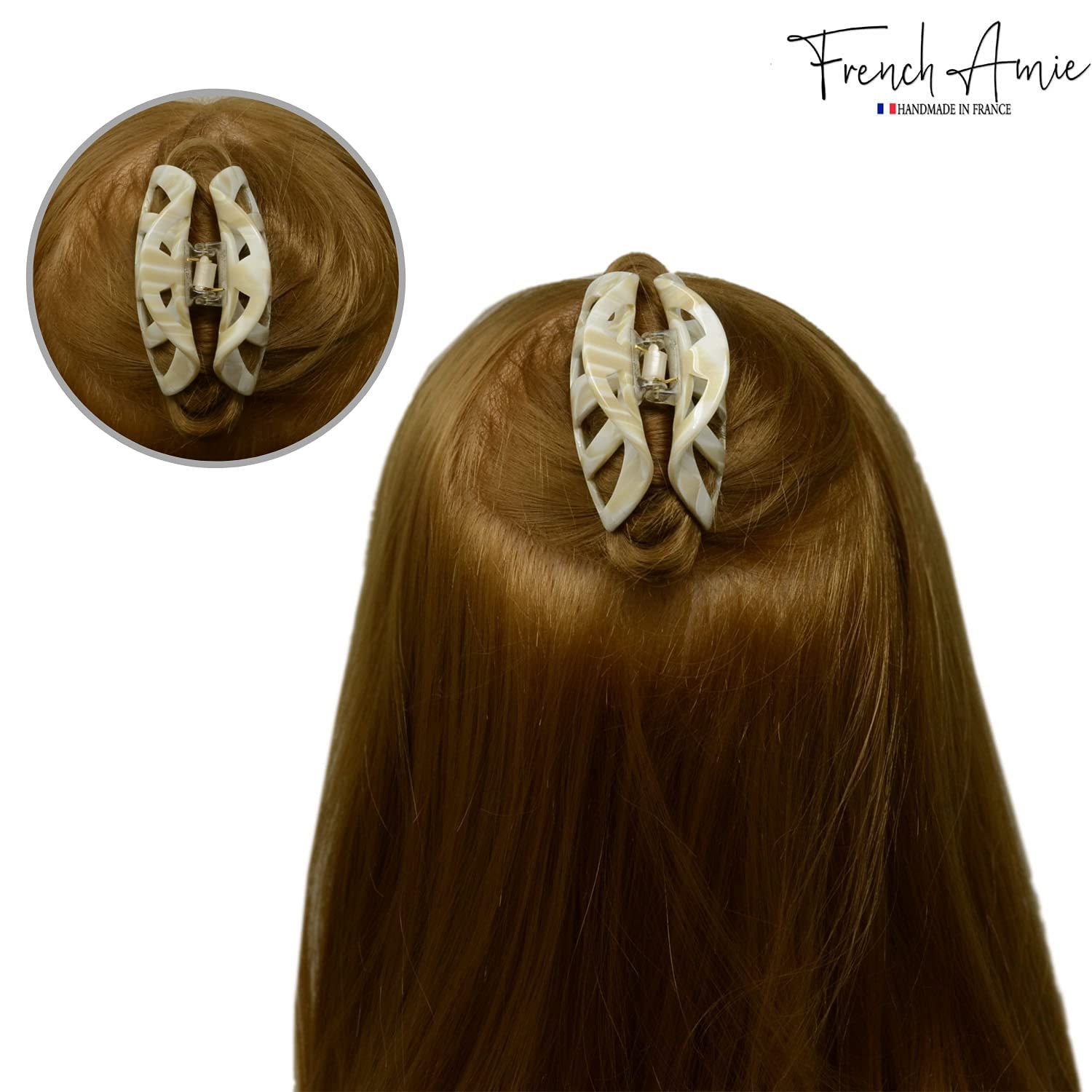 French Amie Hump Small 2 3/4" Cellulose Handmade Jaw Hair Claw Clip