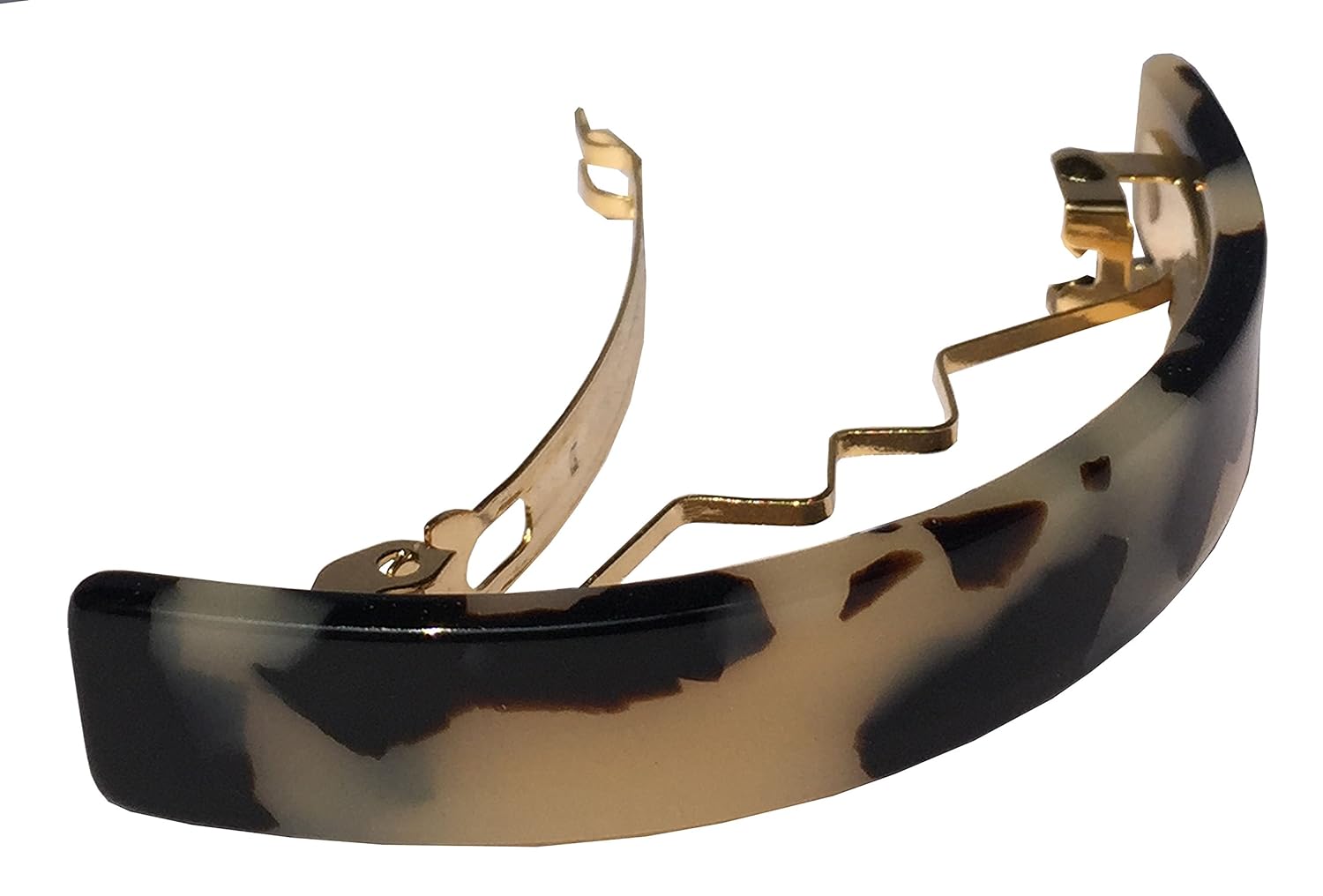 French Amie Curved Small Celluloid Handmade Hair Barrette for Women and Girls