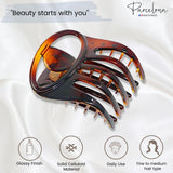 Parcelona French Curvy Oval Paw Medium Cellulose Hair Claw for Women and girls