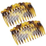 Parcelona French Circles Edge Small 2.75” Celluloid Side Hair Combs - 2 Pcs