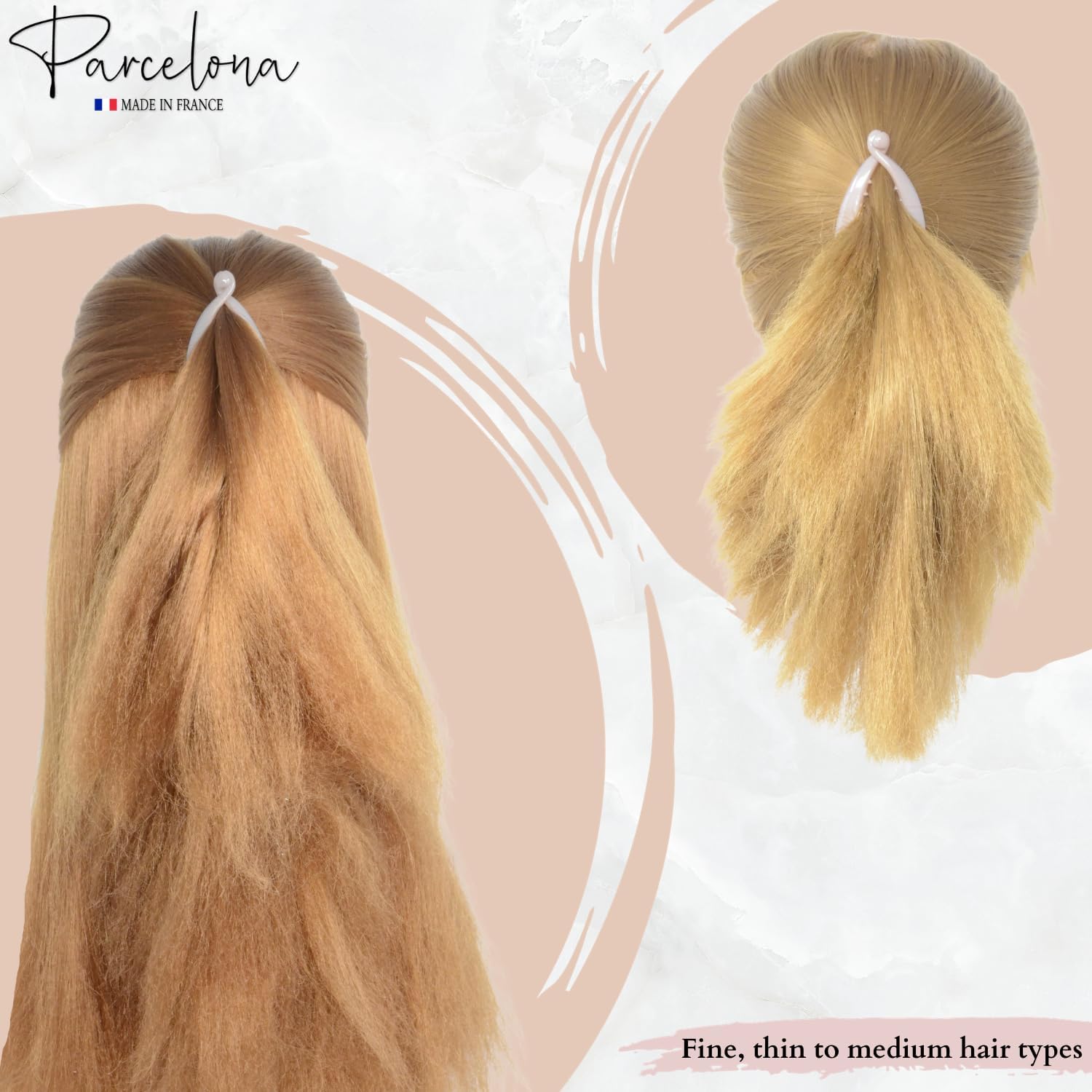 Parcelona French Effortless Mini Small Cellulose Banana Hair Clips(2 Pcs)