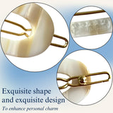 French Amie Mini Oval 2” Celluloid Handmade Snap Tige Boule Hair Clips