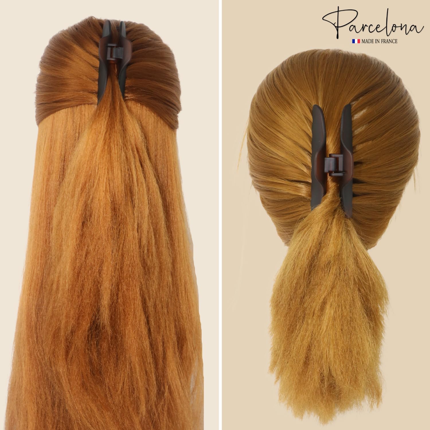 Parcelona French Boss Thin 3 1/2" Medium Cellulose Jaw Hair Claw for Women
