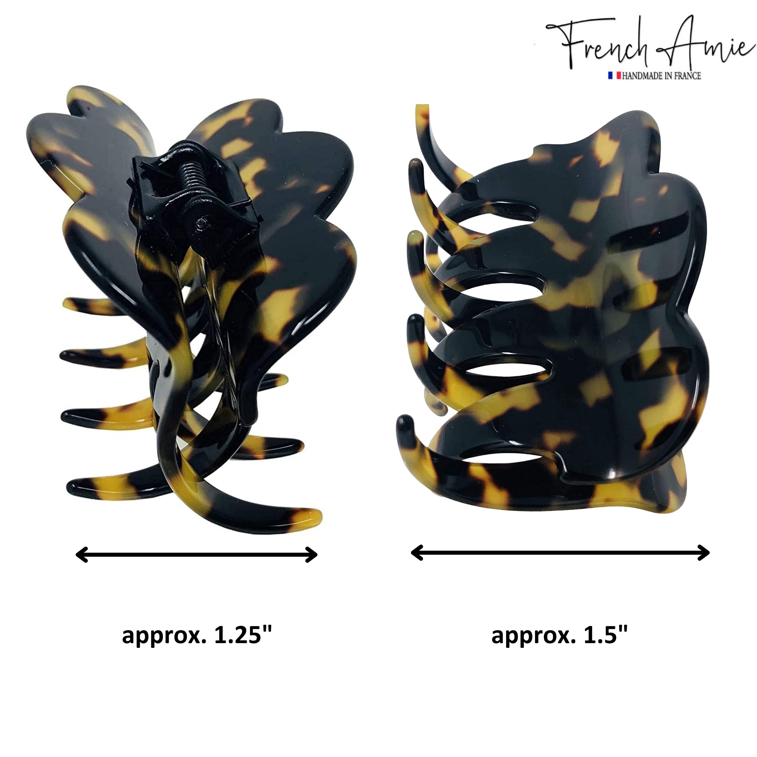 French Amie Crown Wave Small 2.5” Cellulose Handmade Interlocking Hair Claw