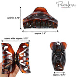 Parcelona French Junco Medium Tortoise Shell Celluloid Jaw Hair Claw for Women
