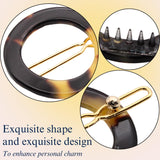 French Amie Mini Circle Celluloid Handmade Hair Clips Snap on Side Slide Clip