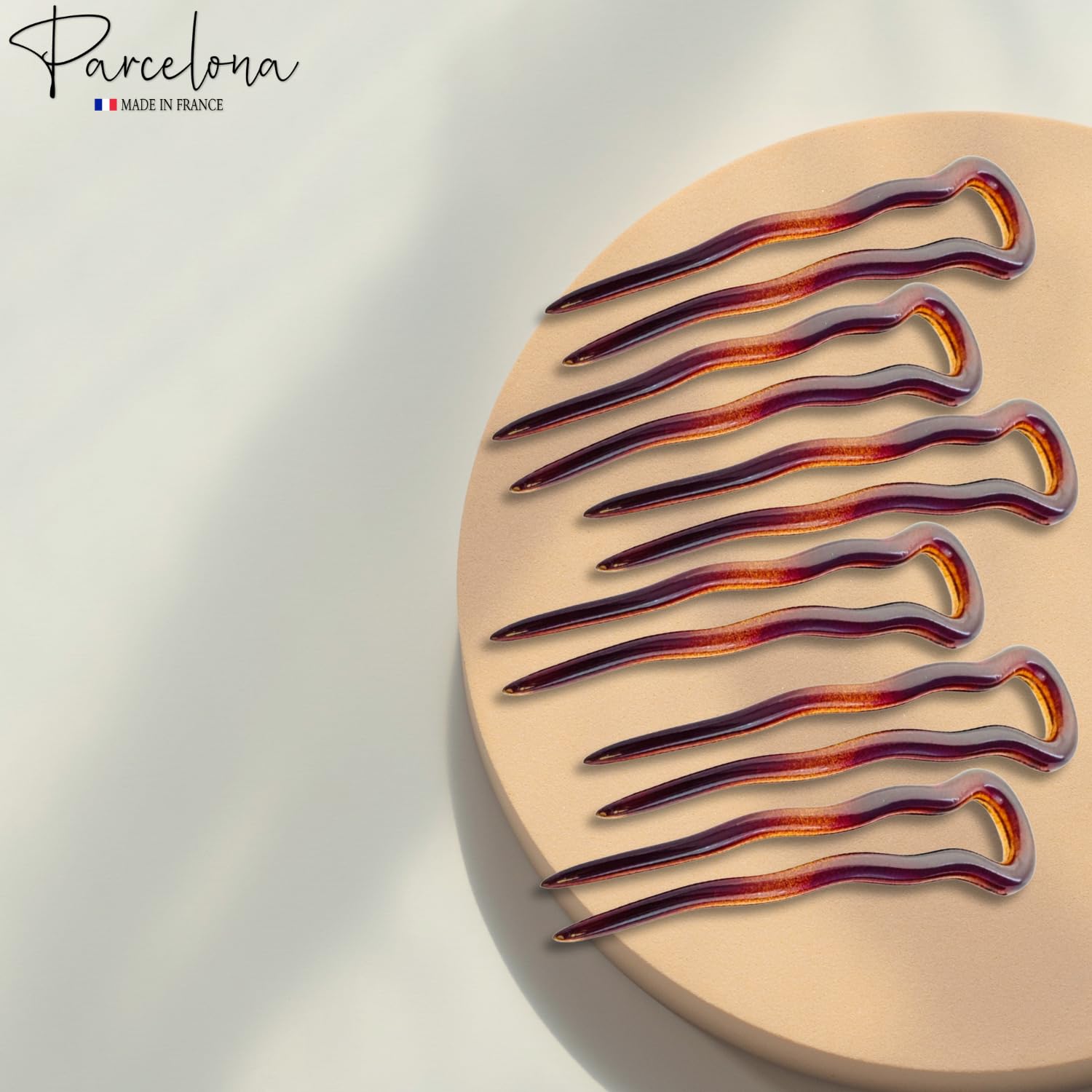Parcelona French Mystic Large Cellulose Hair Pins for Women & Girls(6Pcs)