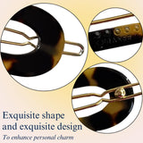 French Amie Mini Oval 2” Celluloid Handmade Snap Tige Boule Hair Clips
