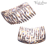 French Amie Fab 13 Teeth Medium Handmade Celluloid Side Hair Comb for Women