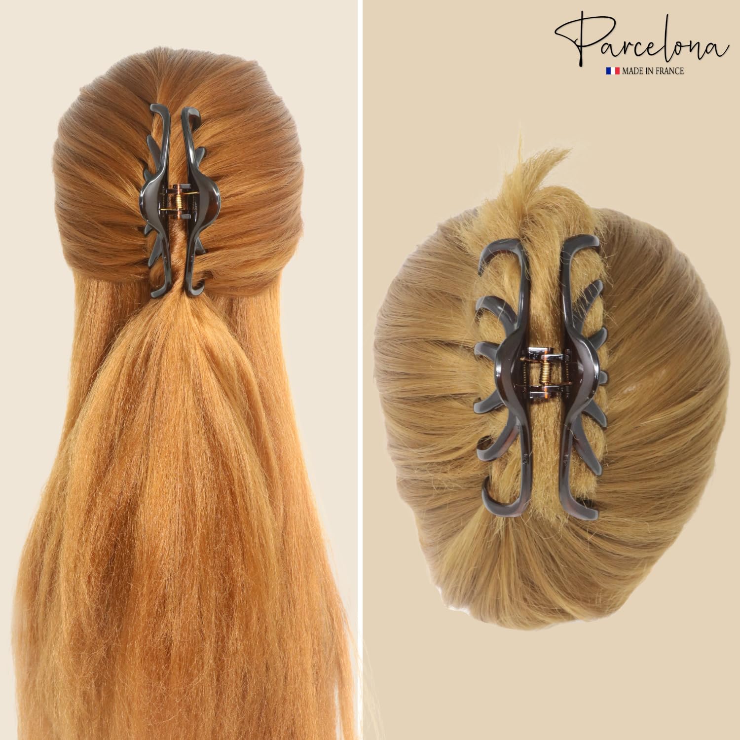 Parcelona French Dendrite Medium Cellulose Jaw Hair Claw for Women and Girls