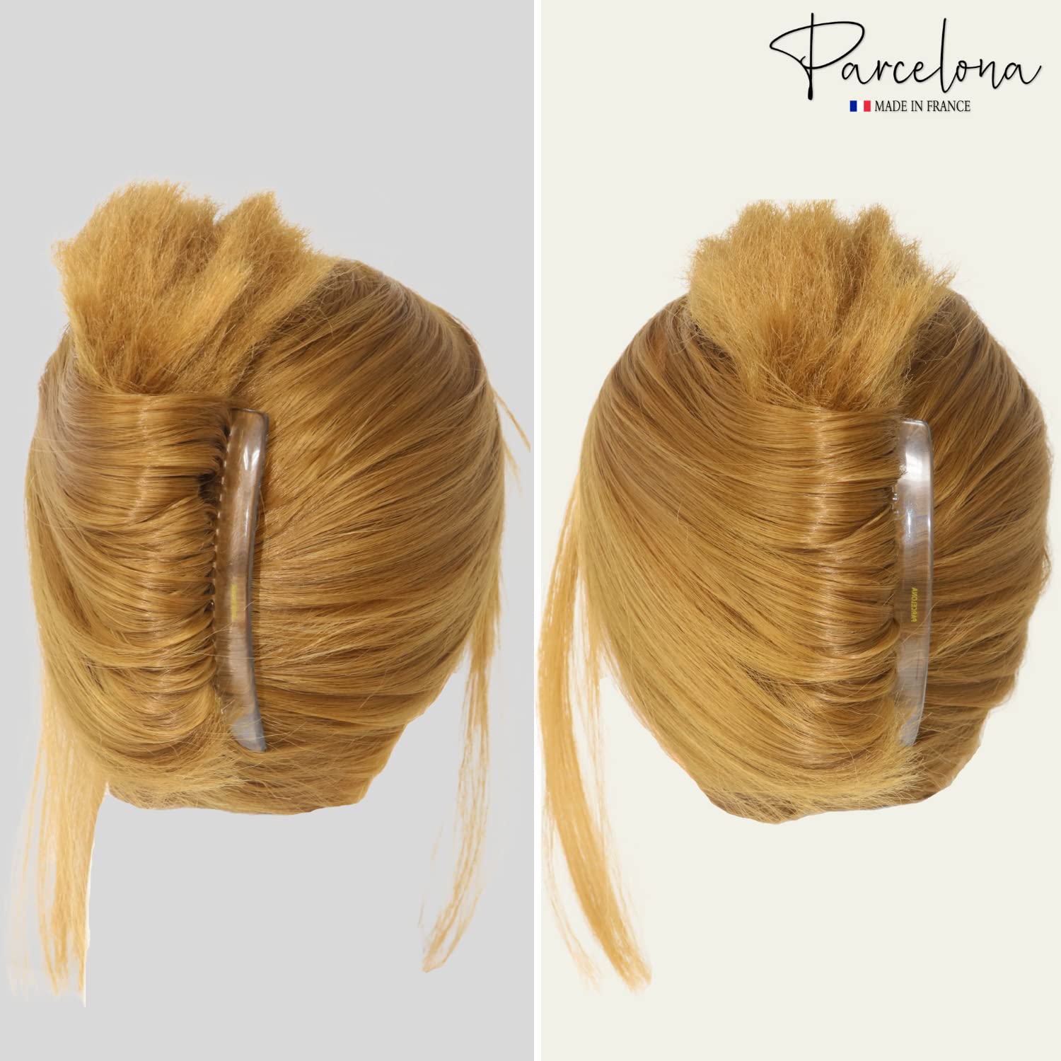Parcelona French Glossy Large Cellulose Updo 23 Teeth Hair Side Combs(2 Pcs)