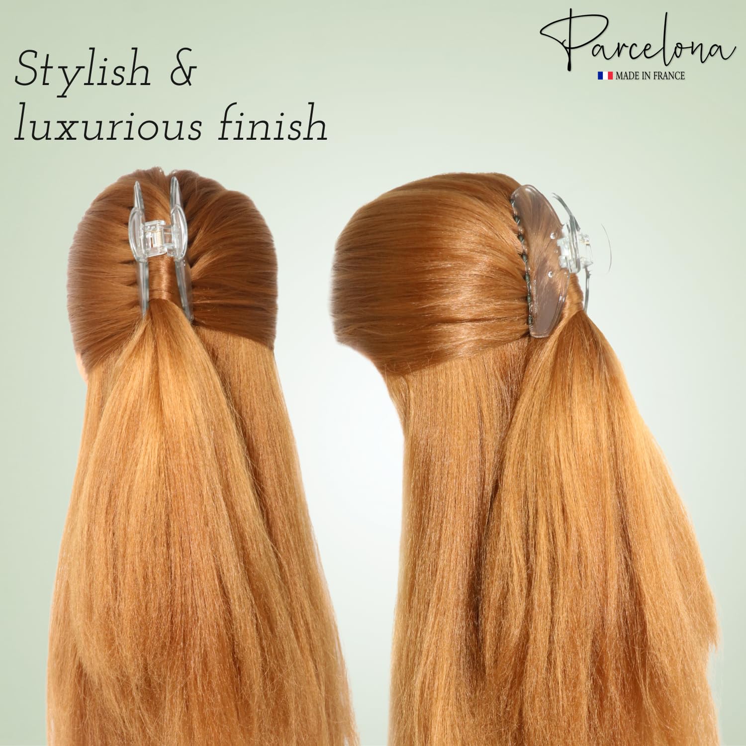 Parcelona French Basic Medium 3 1/2" Cellulose Tight Spring Hair Claw for Women