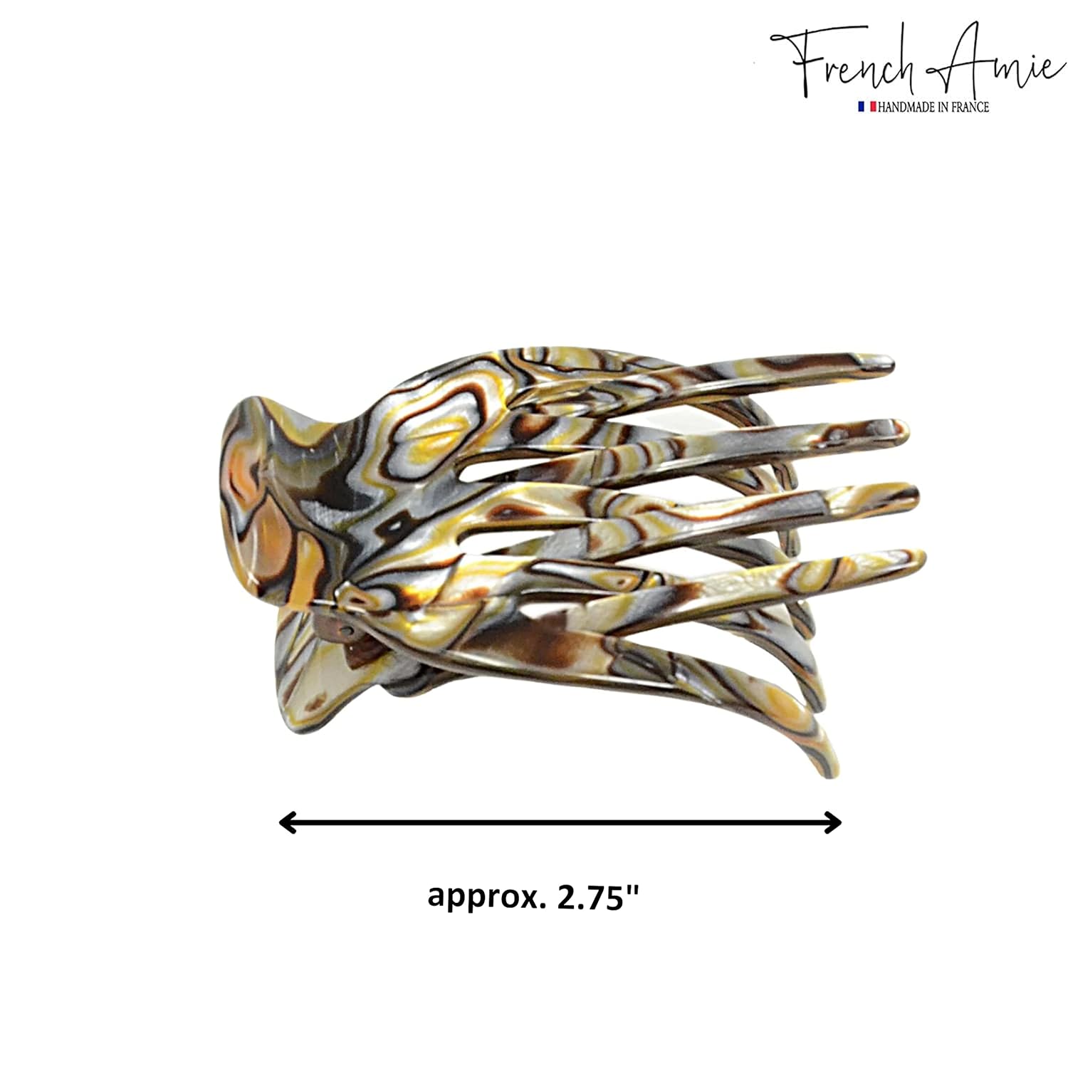 French Amie Bear Paw Small 2 ¾” Cellulose Handmade Yoga Jaw Hair Claw for Women