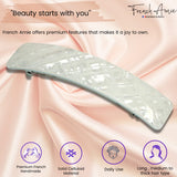 French Amie Long Rectangle Handmade Large Hair Barrette Clip for Women N Girls