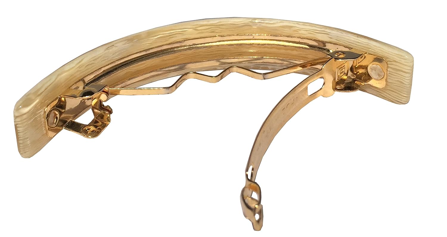 French Amie Curved Small Cellulose Handmade Hair Barrette for Women and Girls