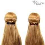 Parcelona French Rectangular Bar Large Celluloid Acetate Hair Barrette for Women