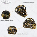 French Amie Hump Small 2 3/4" Celluloid Handmade Jaw Hair Claw Clip