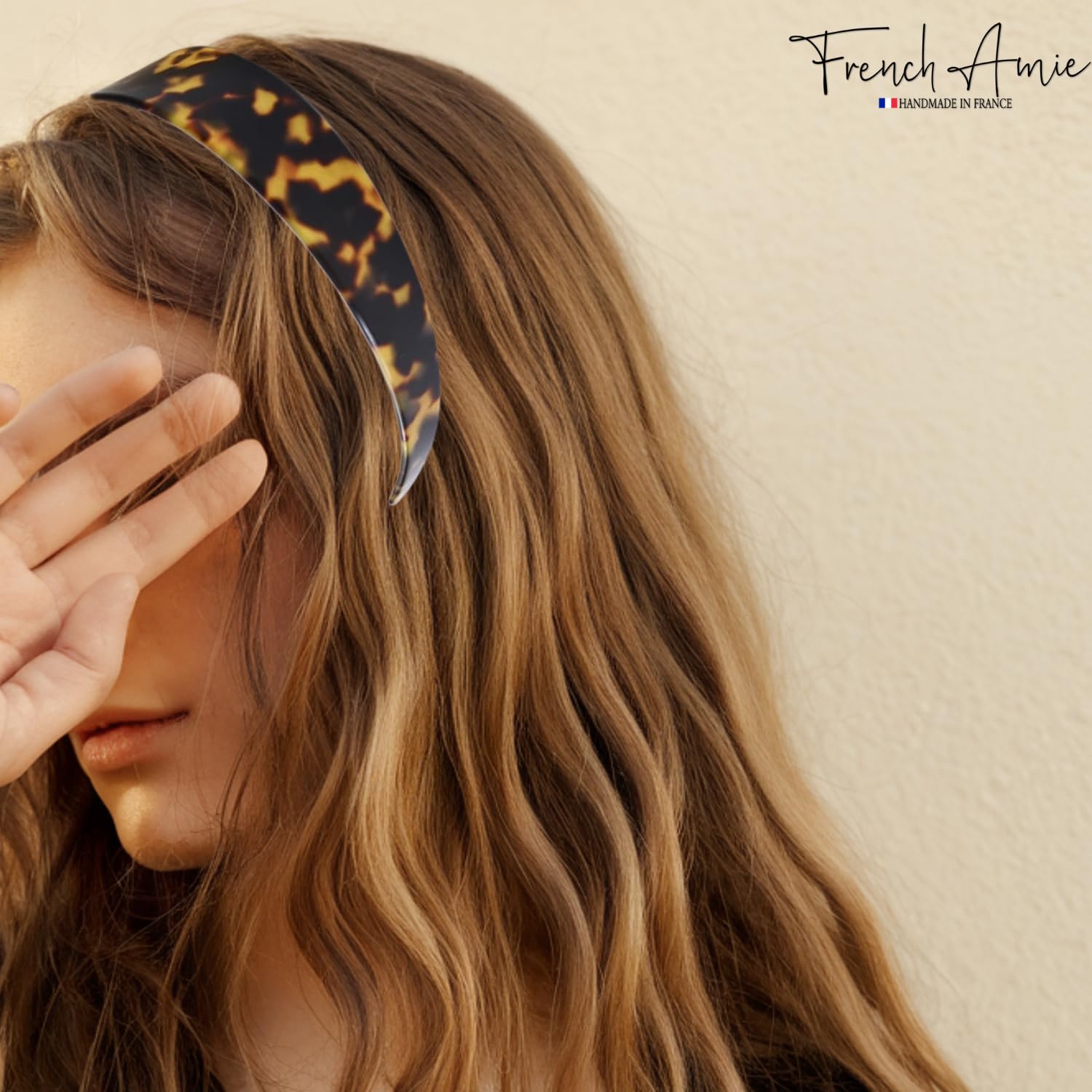 French Amie Ultracomfort Wide 1 1/4" Cellulose Handmade French Hair Headband