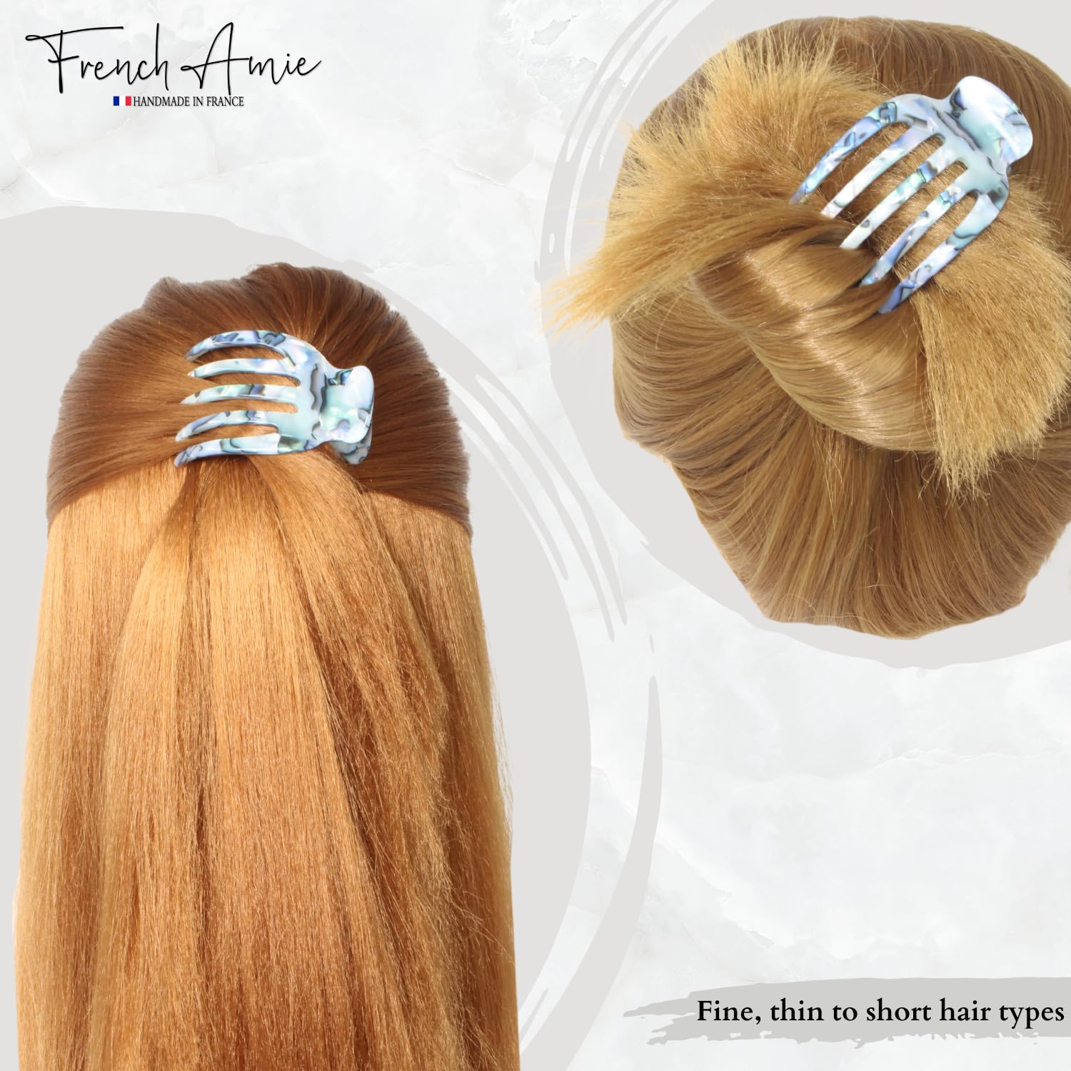 French Amie Bear Paw Small 2 ¾” Cellulose Handmade Yoga Jaw Hair Claw for Women