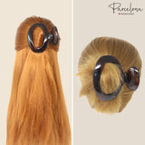 Parcelona French Duck Beak Oval Shell Celluloid Large Hair Claw for Women