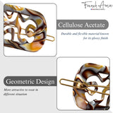 French Amie Swirls 2 ¼” Celluloid Handmade Snap Hair Clips for Women 2 Pcs