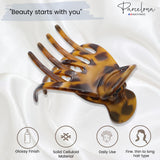 Parcelona French Basic Curved Paw Medium Celluloid Yoga Hair Claw for Women